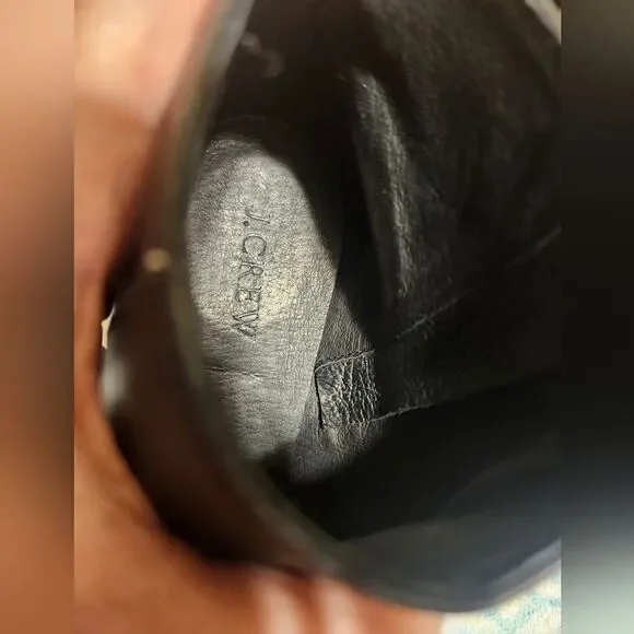 New J. Crew "Remi" Black Leather w/Harness Ankle Boots Size 7.5 (Retail $268) - Picture 7 of 9